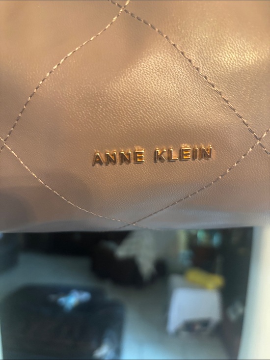 Anne Klein Handbags - Anne Klein Blush Quilted Shoulder Bag with Gold Logo